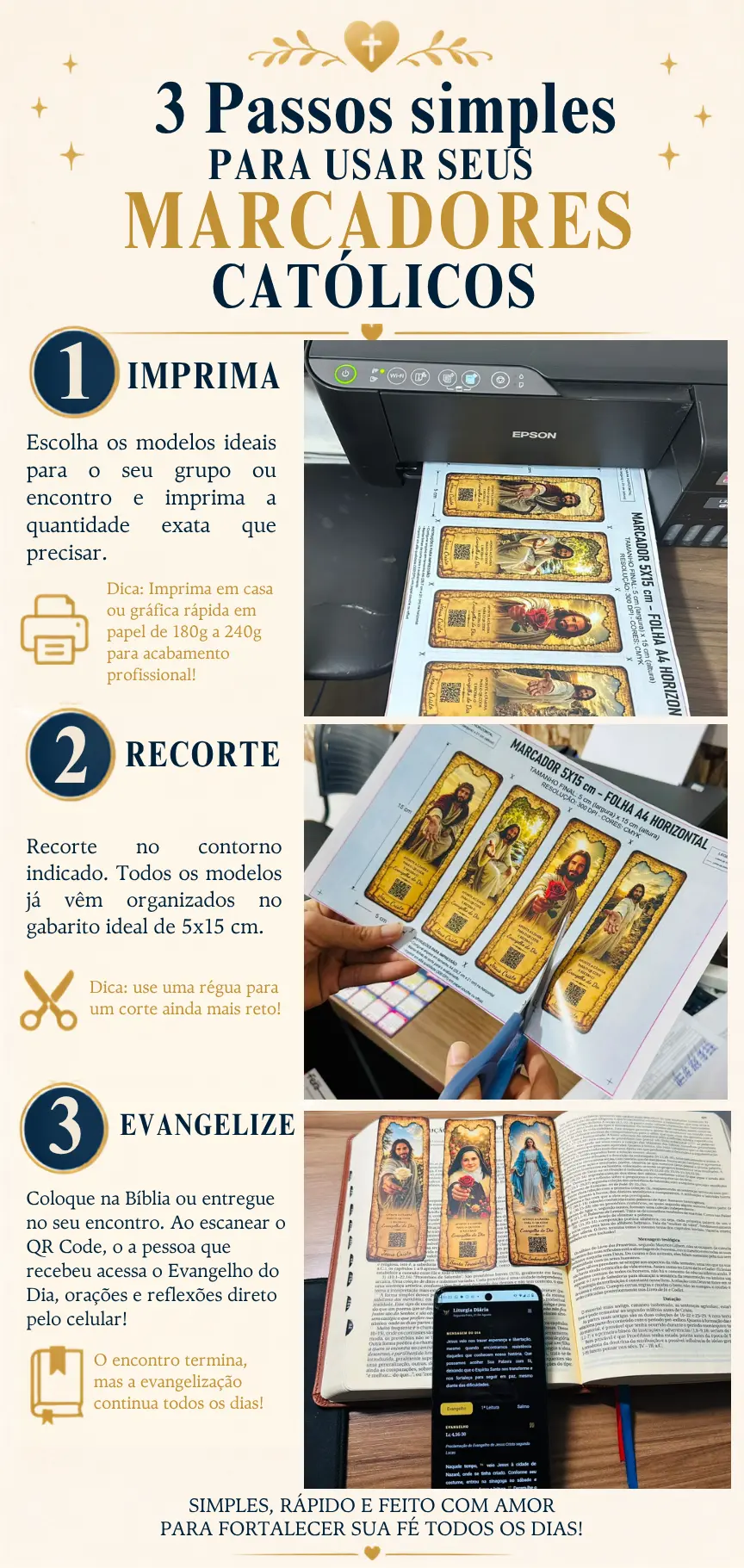 Veja como funciona: escolha, imprima, recorte e distribua os marcadores
